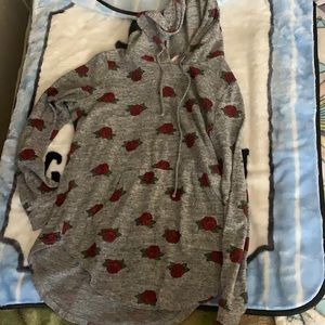 Large hoodie Jacket with roses